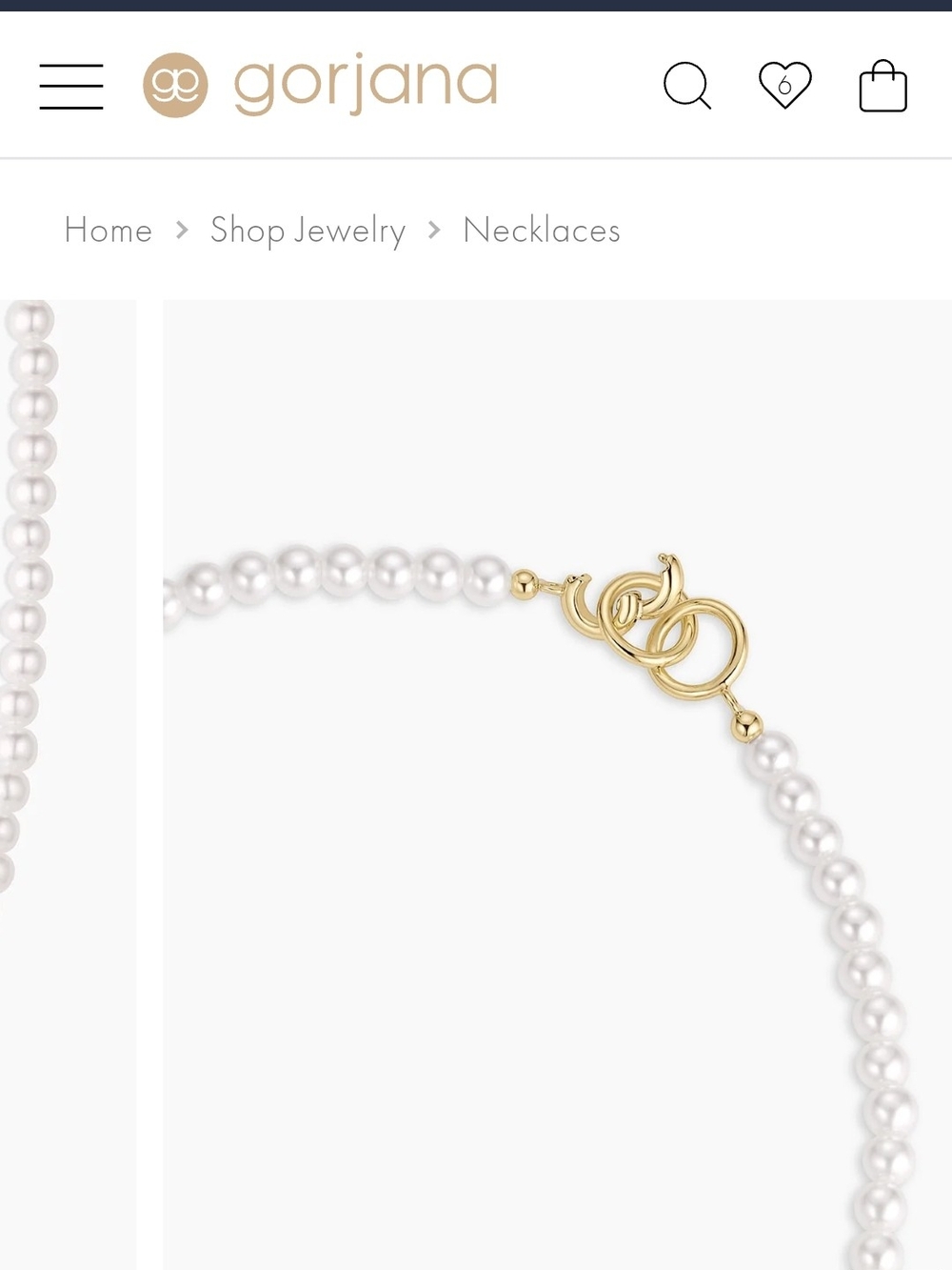 Gorjana White Pearl Necklace with Gold Links